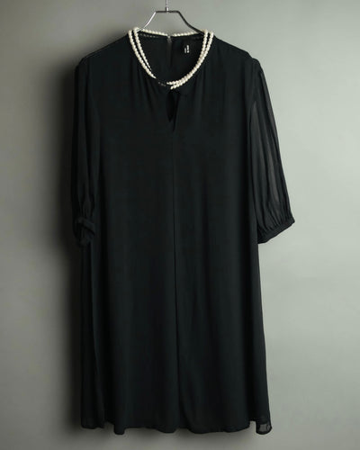 “JUNYA WATANABE” 2008AW Pearl trimmed cupra dress