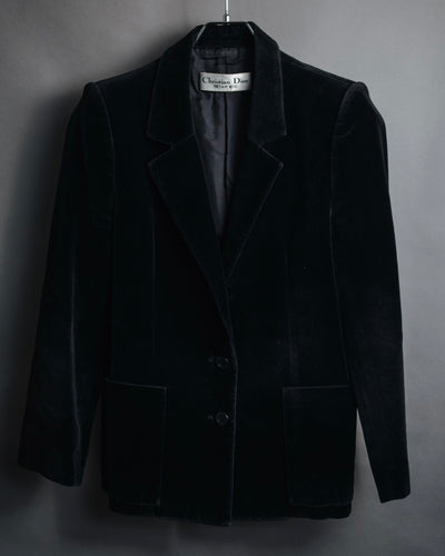 "Christian Dior" 80’s-90’s Silk velvet power tailored jacket