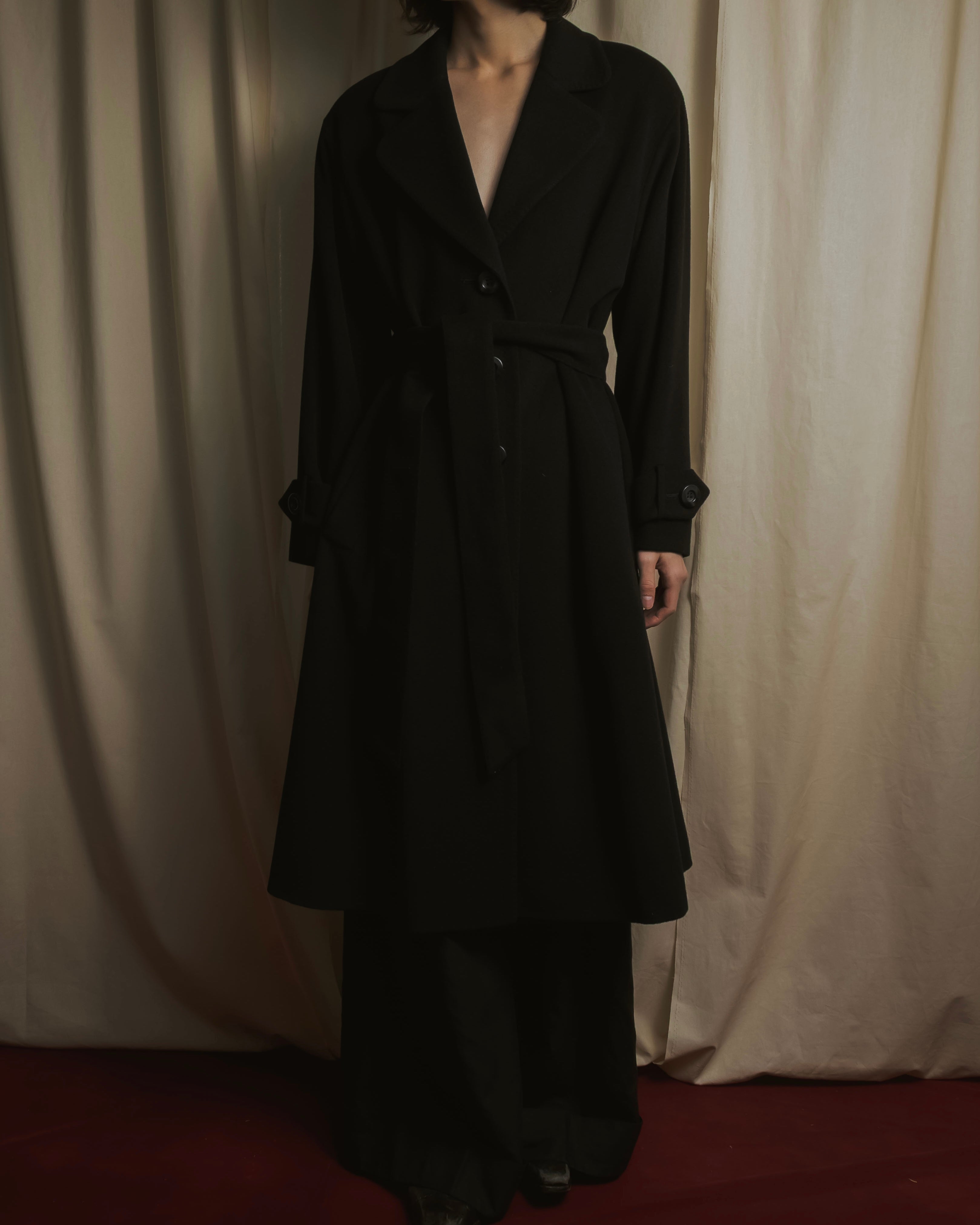 Christian Dior - ラップコート - ブラック - サイズ9 - ベルト付き 