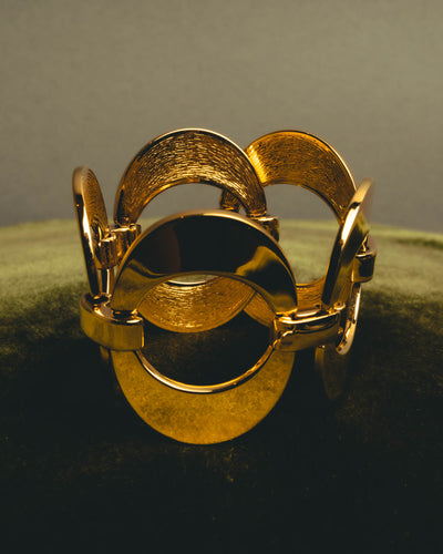 "Christian Dior" 80's-90's Sculptural gold tone link bracelet