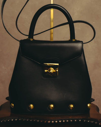 "Salvatore Ferragamo" 90's-00's Elegant leather 2 way handbag