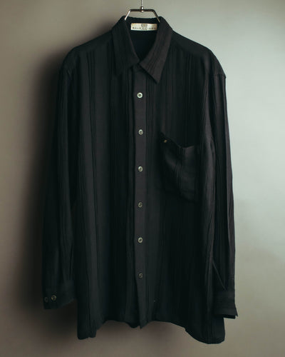 "BALENCIAGA" 80's-90's Textured linen blend shirt
