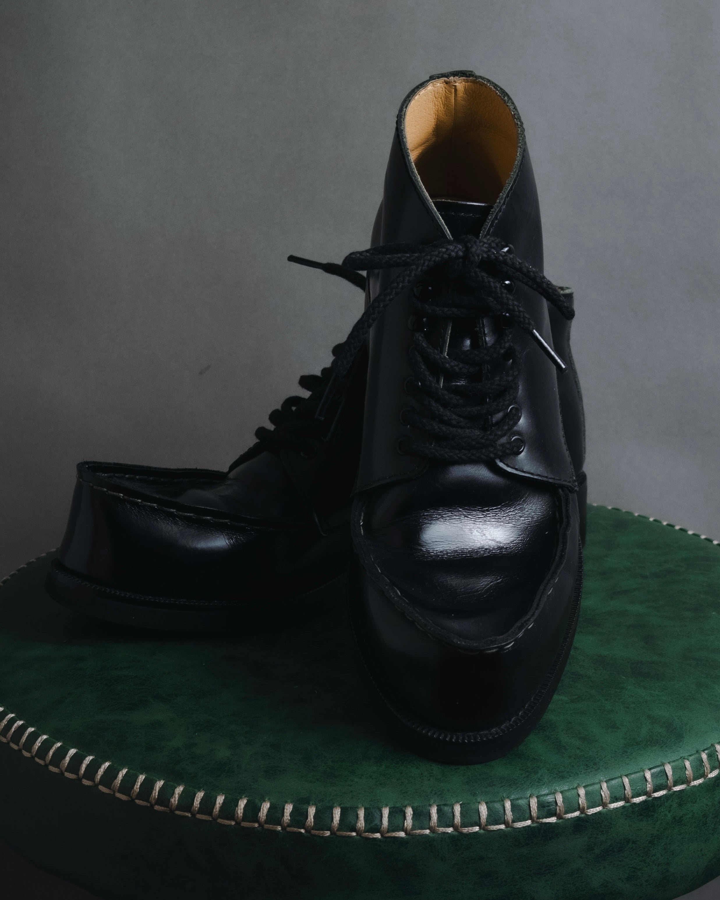 YOHJI YAMAMOTO FEMME (ヨウジヤマモト ファム) - レースアップ レザー 