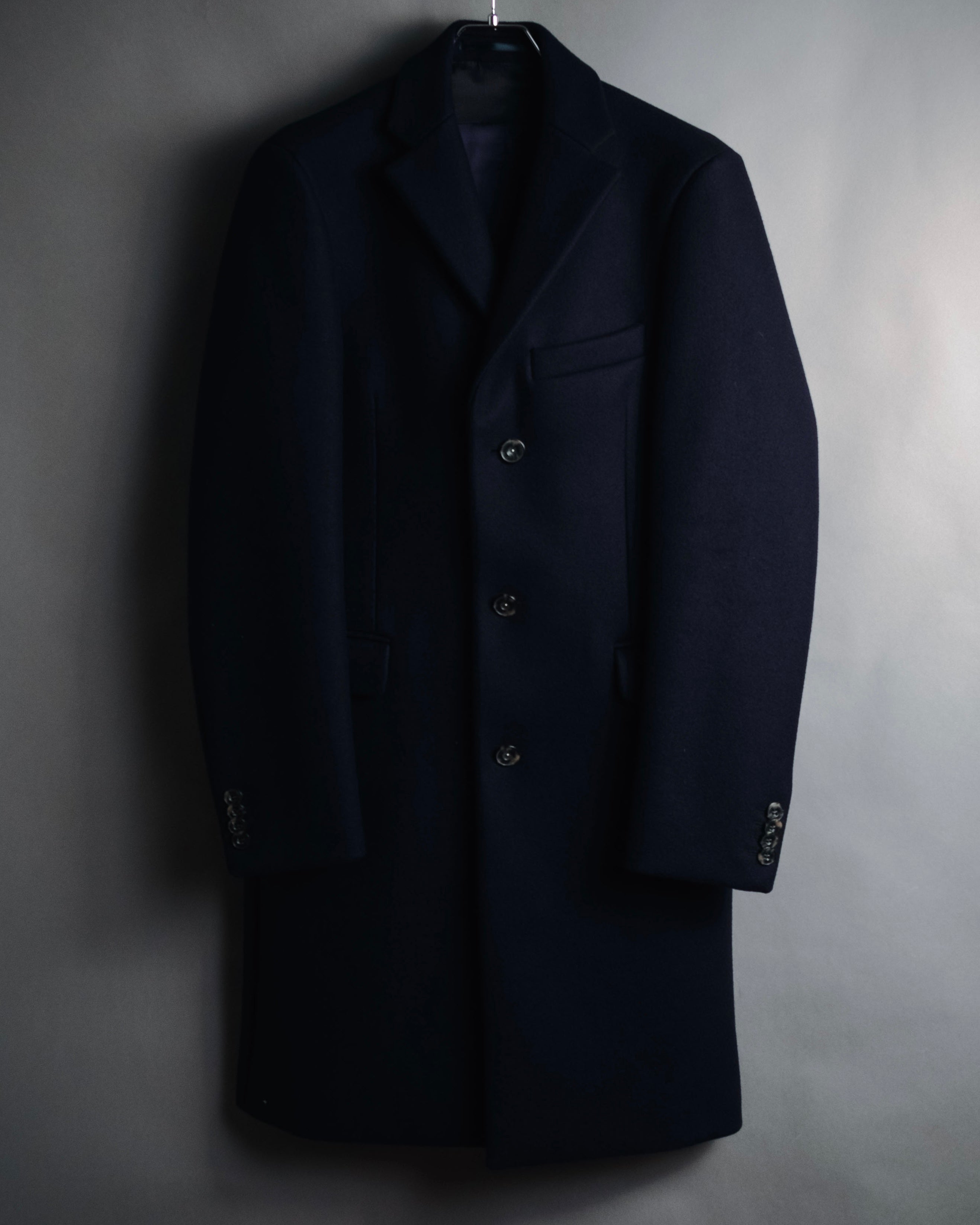 Acne Studios - チェスターコート - ネイビー - 48 - Rigid Wool