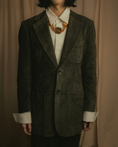 '-SPECIAL- "GUCCI" 90’s Tom ford design suede tailored jacket
