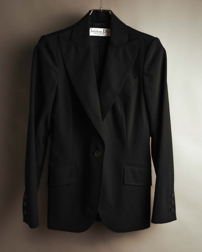 "Christian Dior" 00's Sculpted waist tailored blazer