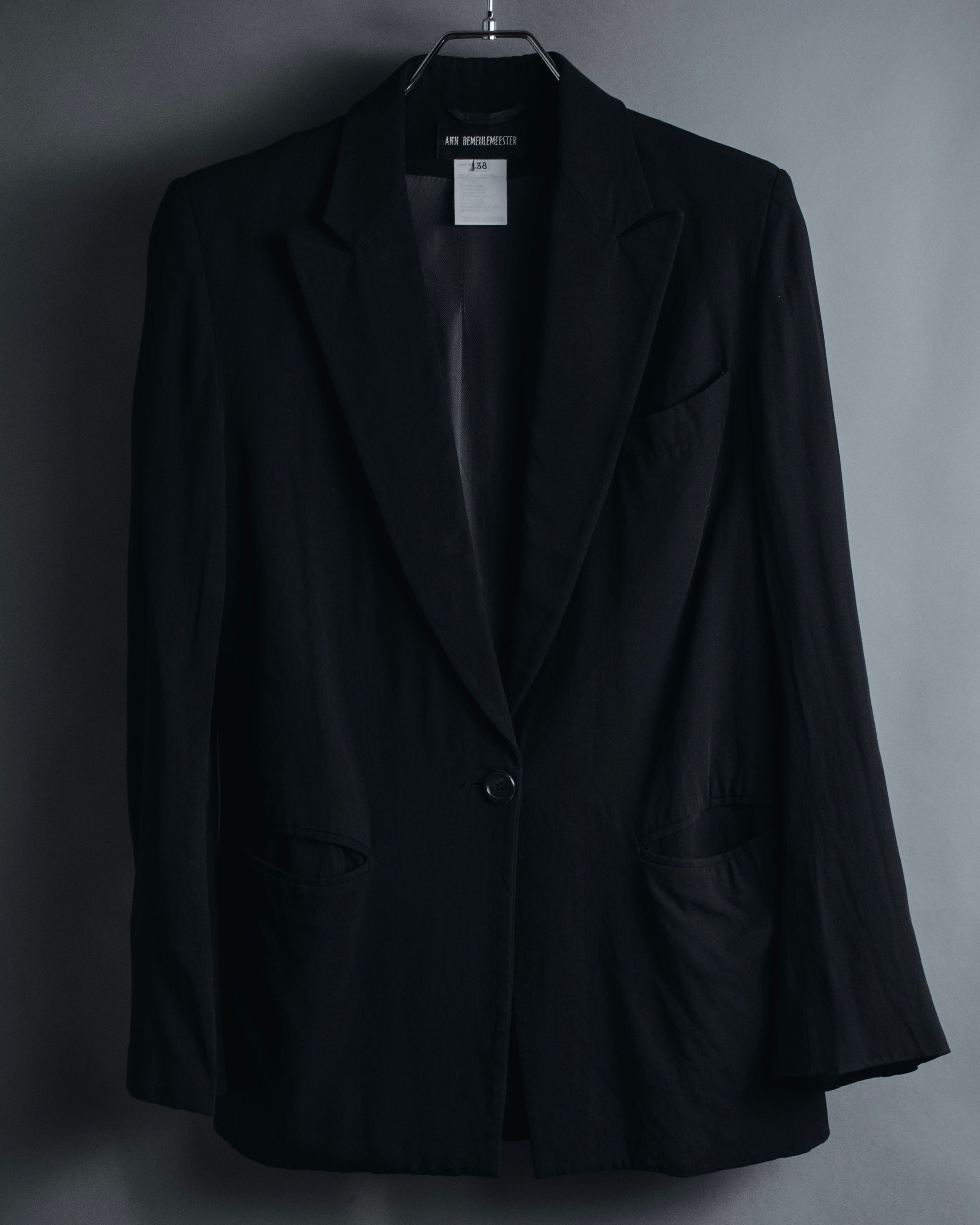 ANN DEMEULEMEESTER - Tailored Jacket - Black - Size 34 - 90s-00s