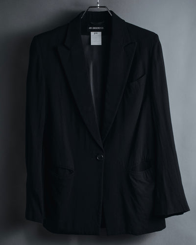 "ANN DEMEULEMEESTER" 90’s-00’s Fluid rayon virgin wool tailored jacket