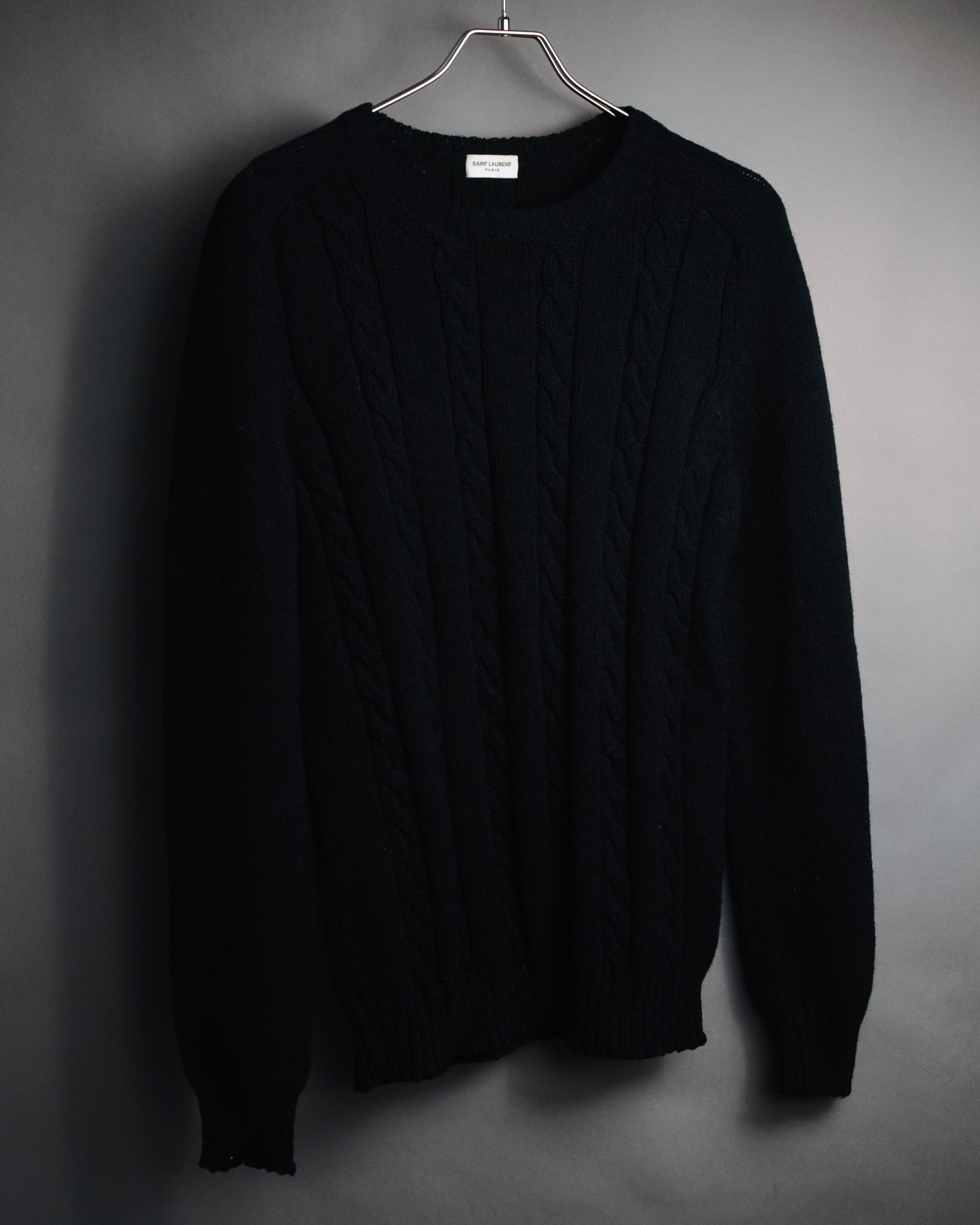 Saint Laurent (サンローラン) - ケーブルニット クルーネックセーター 