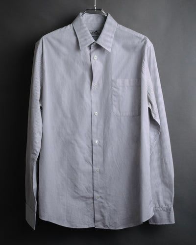 “HERMES” 2000’s Striped sellier cuff buttons dress shirt