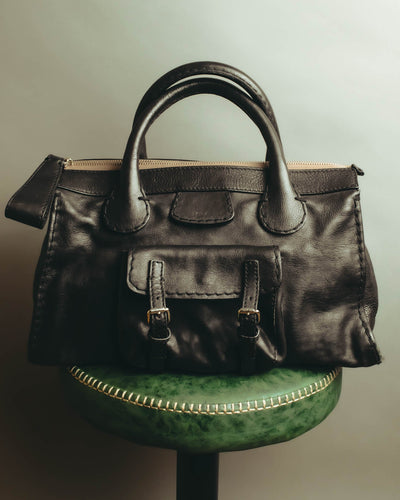 "Chloé" 00's Grained leather satchel bag