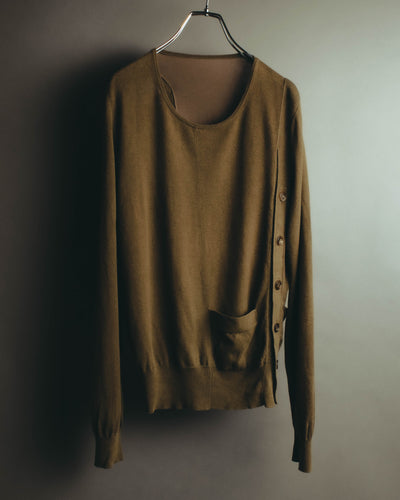 "Maison Margiela" 2017SS Paneled side button knit pullover