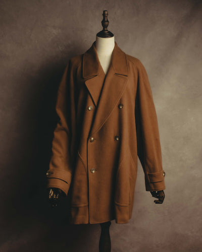 "KENZO" 80's-90's Sculptural double-breasted wool coat