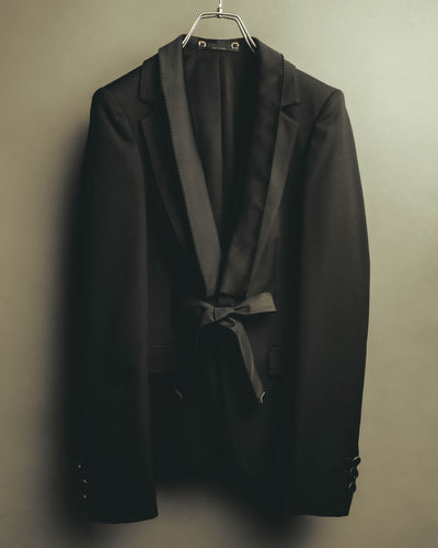 “GUCCI” 00’s-10’s satin lapel ribbon tailored jacket
