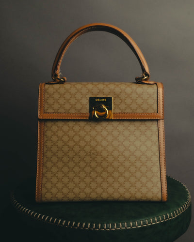 "CELINE" 80's-90's Macadam top handle handbag