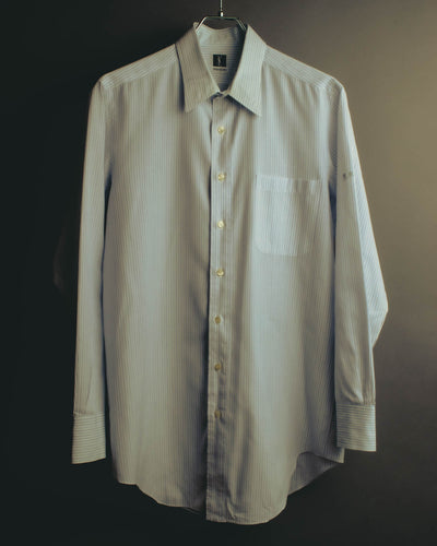 "Yves Saint Laurent" 80's-90's Striped monogram dress shirt