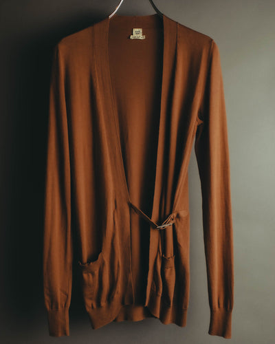 "Hermès" 90's-00's Minimal cotton knit cardigan
