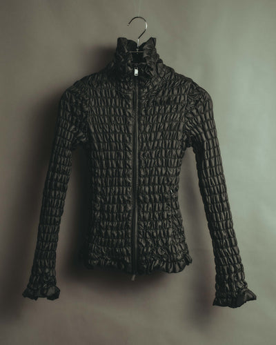 "ARMANI COLLEZIONI" 00's-10's Sculptural ruched zip-up jacket