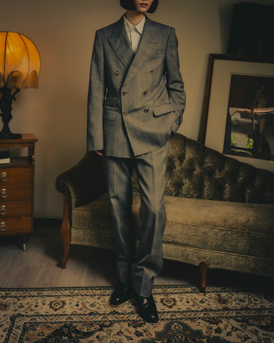 -SPECIAL- “GUCCI” 2019-2021 Glen check double-breasted wool suit