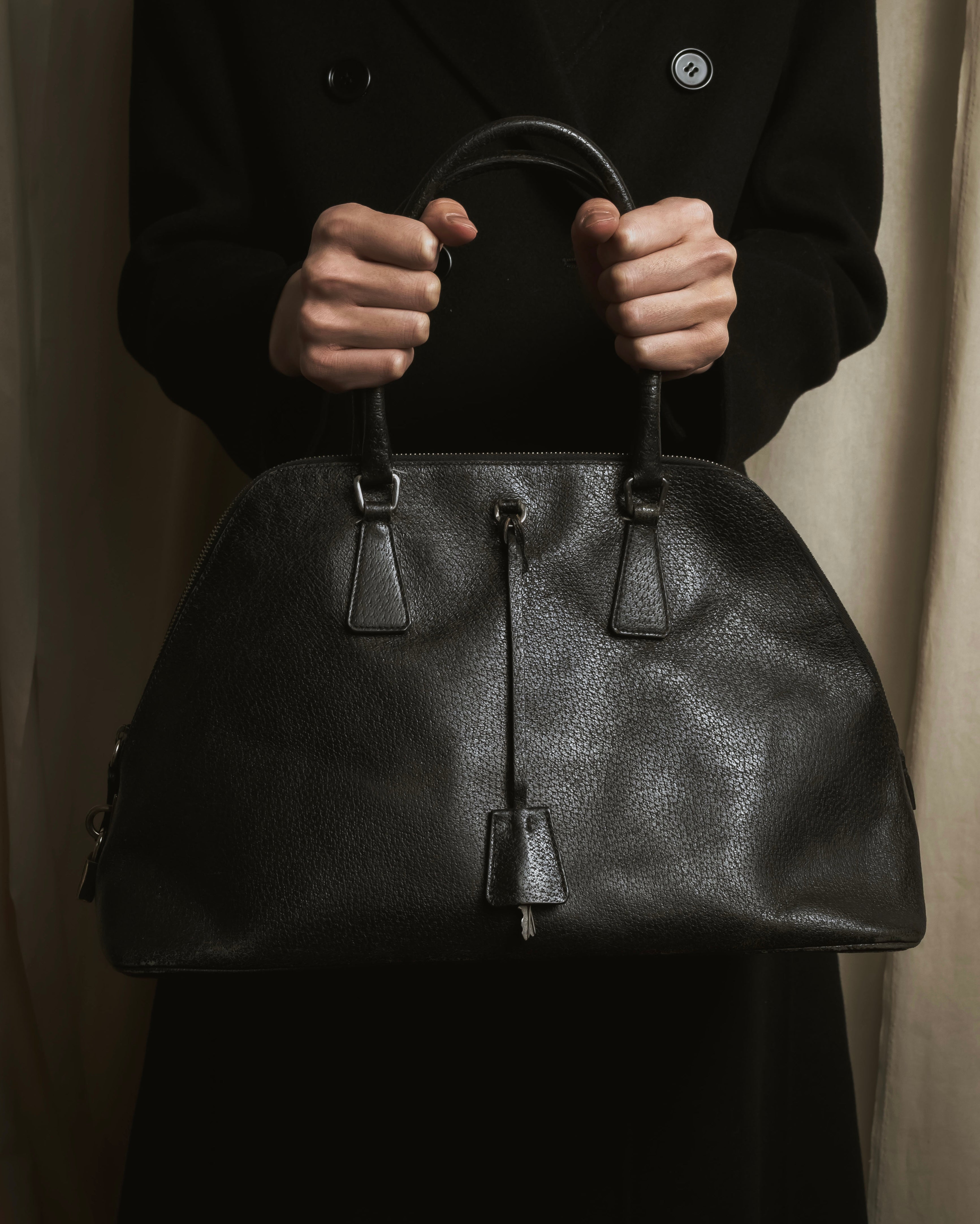 PRADA (プラダ) - Vitello Daino レザー ドクターバッグ - ブラック 