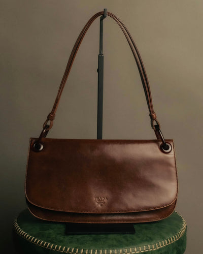 “PRADA” 2000’s Minimal leather shoulder bag