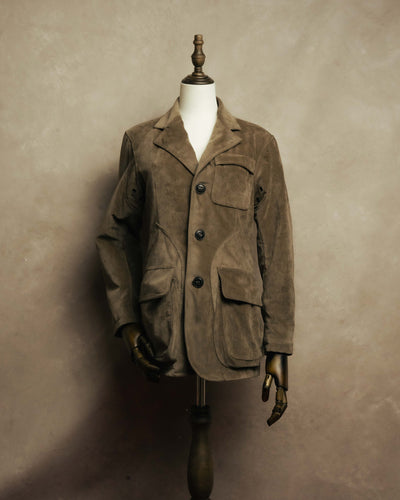 “GIORGIO ARMANI” 90’s-00’s Suede-effect multi-pocket tailored field jacket