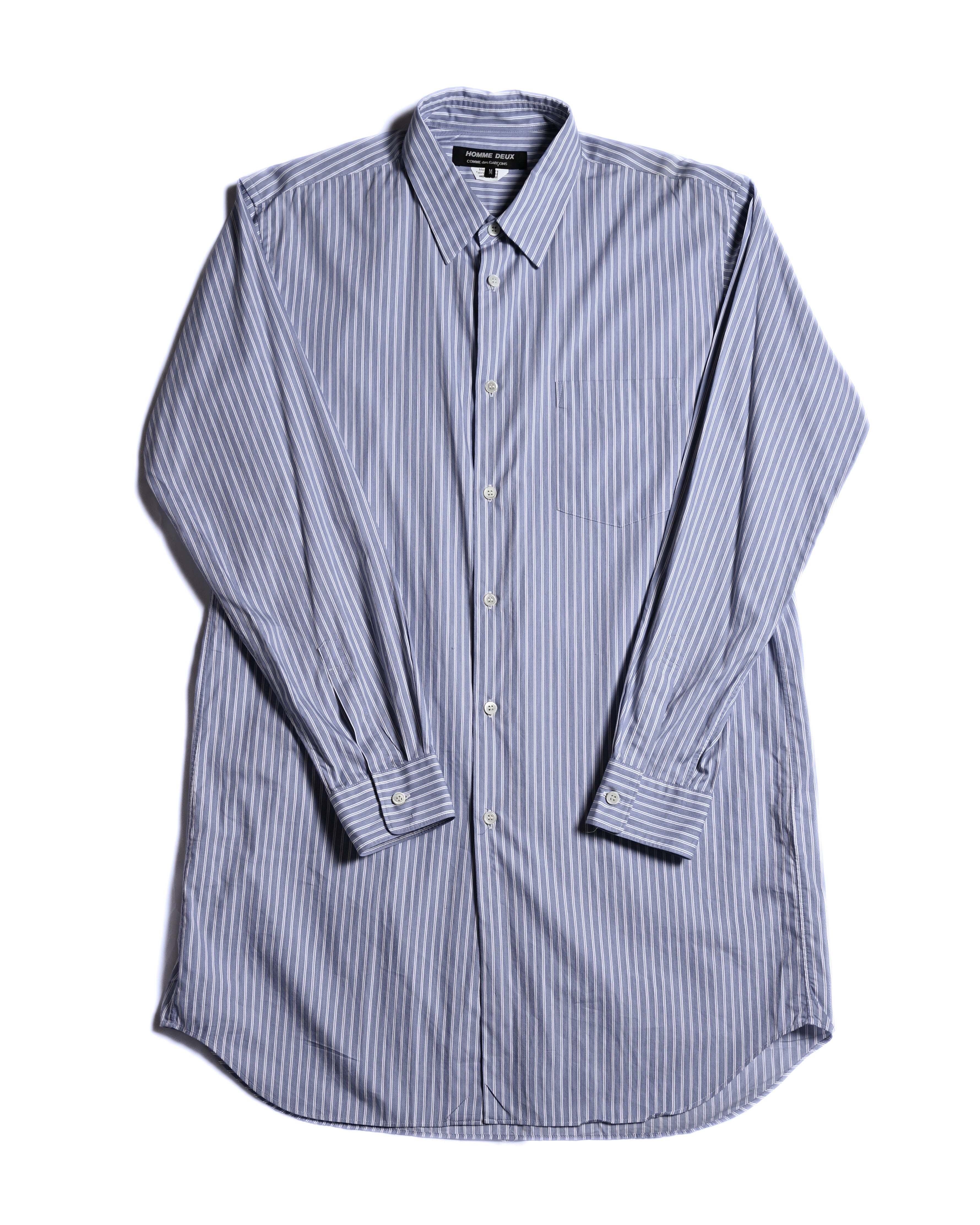 Comme des Garçons Homme Deux/ Cotton Stripe Patterned Long Shirt