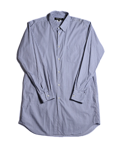 Comme des Garçons Homme Deux/ Cotton Stripe Patterned Long Shirt Blue