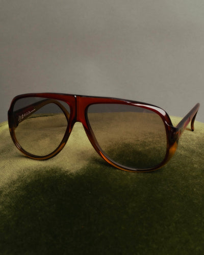 "Christian Dior" 70's-80's Amber optyl oversized sunglasses