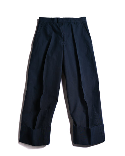 BOTTEGA VENETA by Matthieu Blazy / 2022SS Curved Hem Trousers Navy