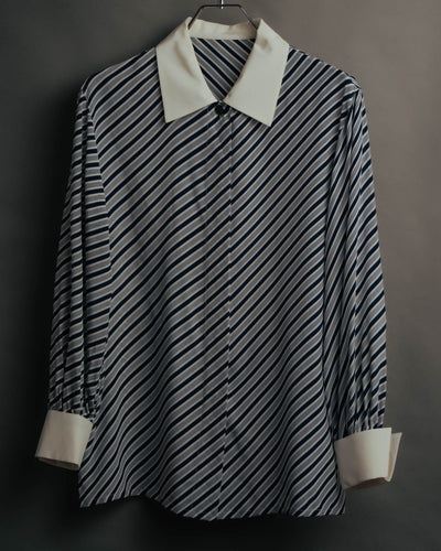 "Christian Dior" 80's-90's Striped silk blouse