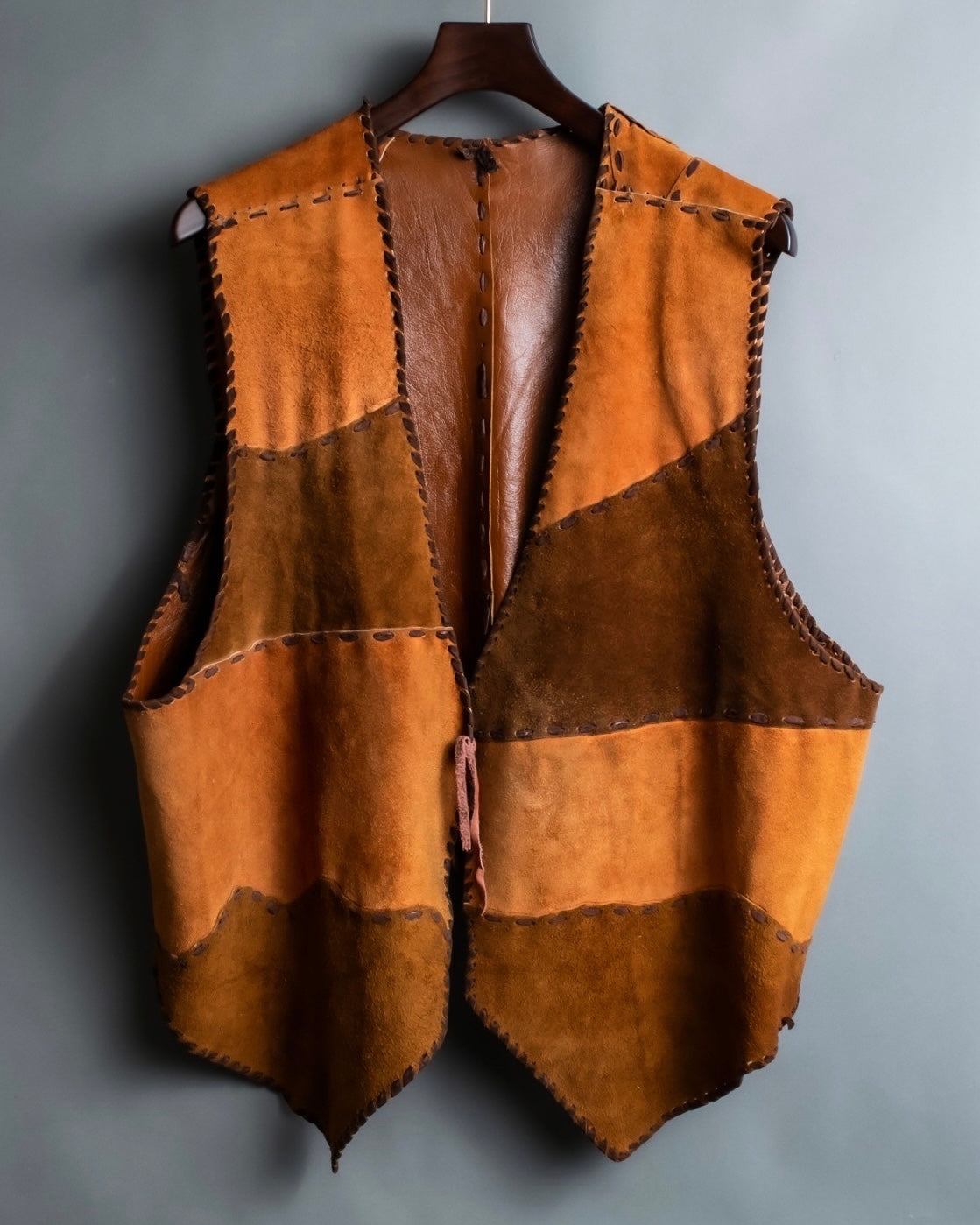 トップスvintage leather vest