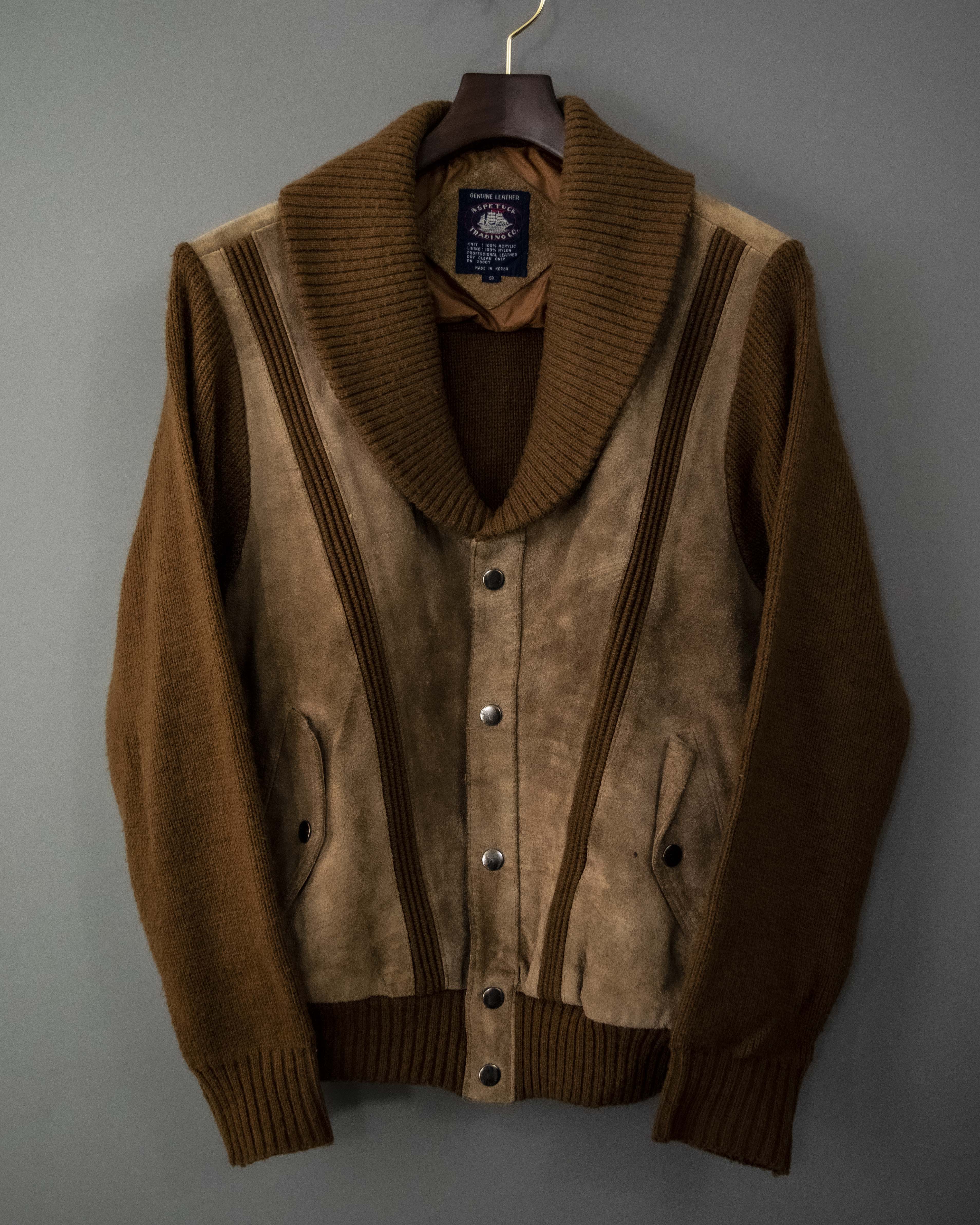 80's Vintage Suede Cutout Knit Cardigan – MOOD