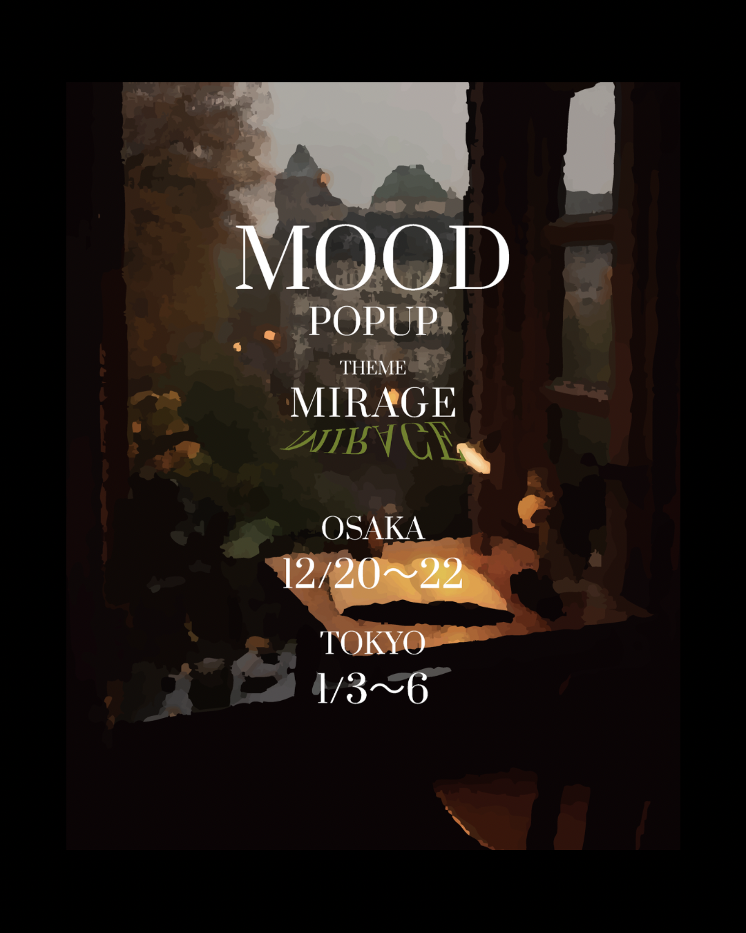 POP UP Event 12/20-22 in OSAKA 1/3-6 in TOKYO