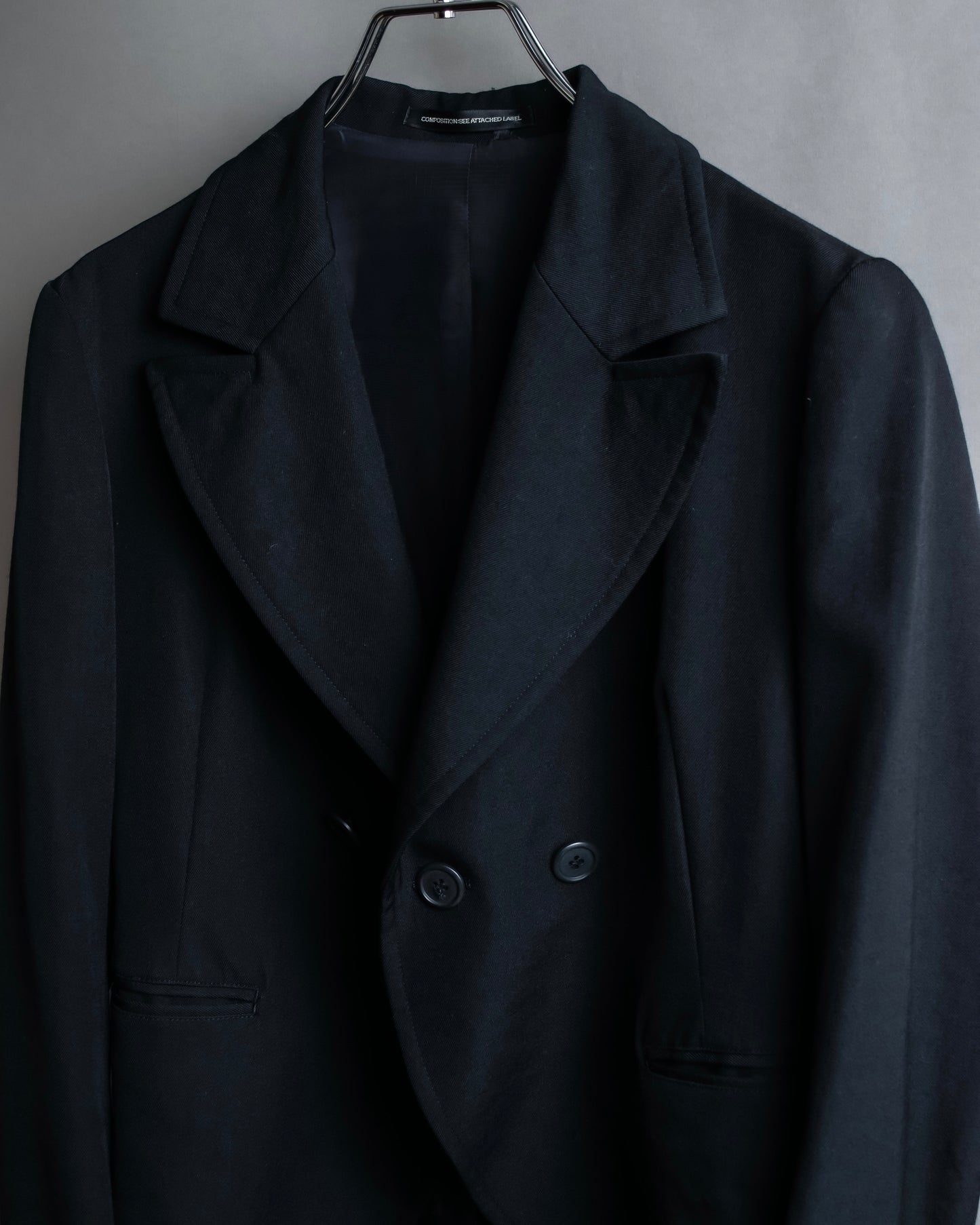 "Y's" Peak lapel double breasted morning coat