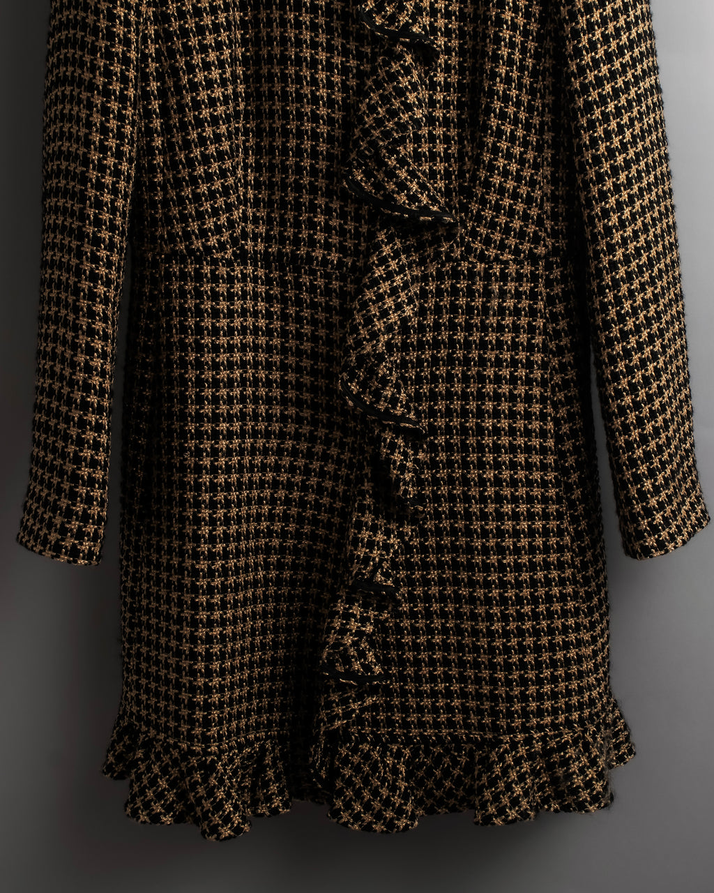 "RED VALENTINO" Ruffled frill detail tweed coat