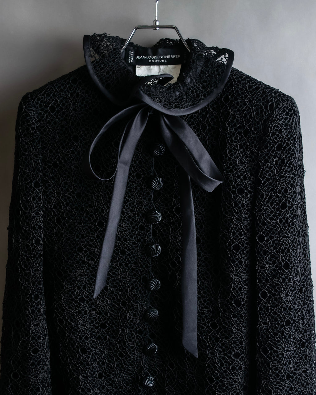 "JEAN-LOUIS SCHERRER" Lace frill design ribbon attached jacket