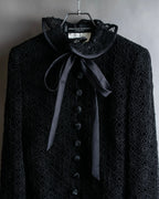 "JEAN-LOUIS SCHERRER" Lace frill design ribbon attached jacket
