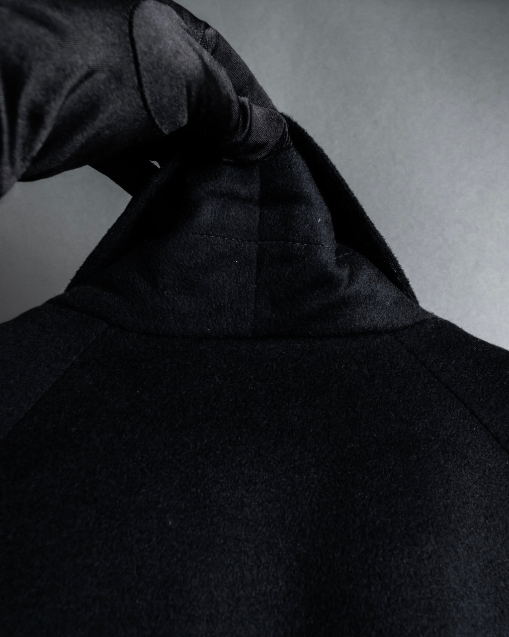 "BALMAIN" Raglan sleeve 100% cashmere stand collar coat