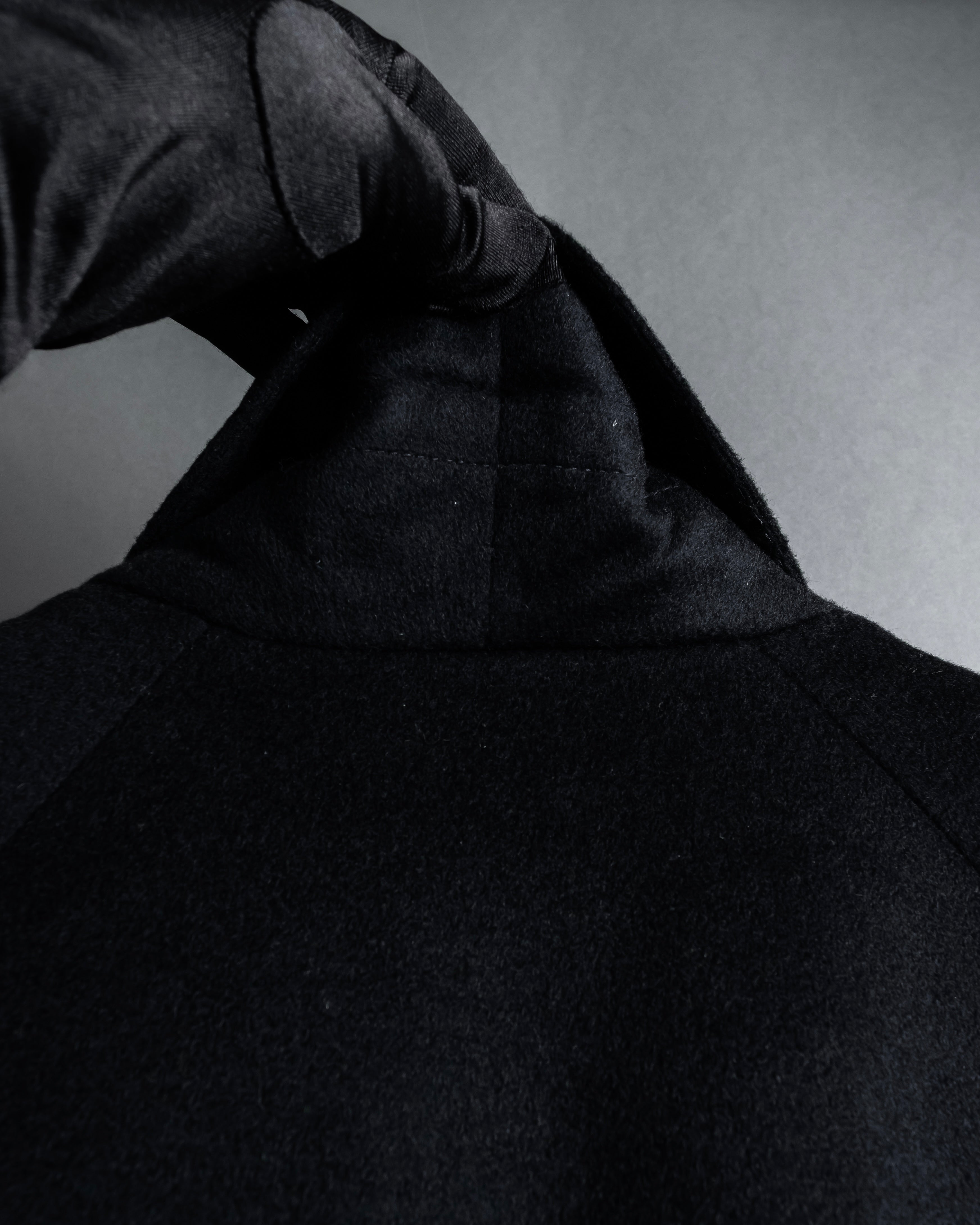 "BALMAIN" Raglan sleeve 100% cashmere stand collar coat