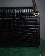 –SPECIAL– “GUCCI” 50’s-60’s Crocodile leather top handle bag