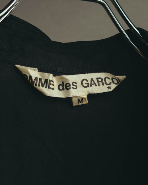 “COMME des GARCONS” Late 80’s-early 90’s silk tucked black shirt