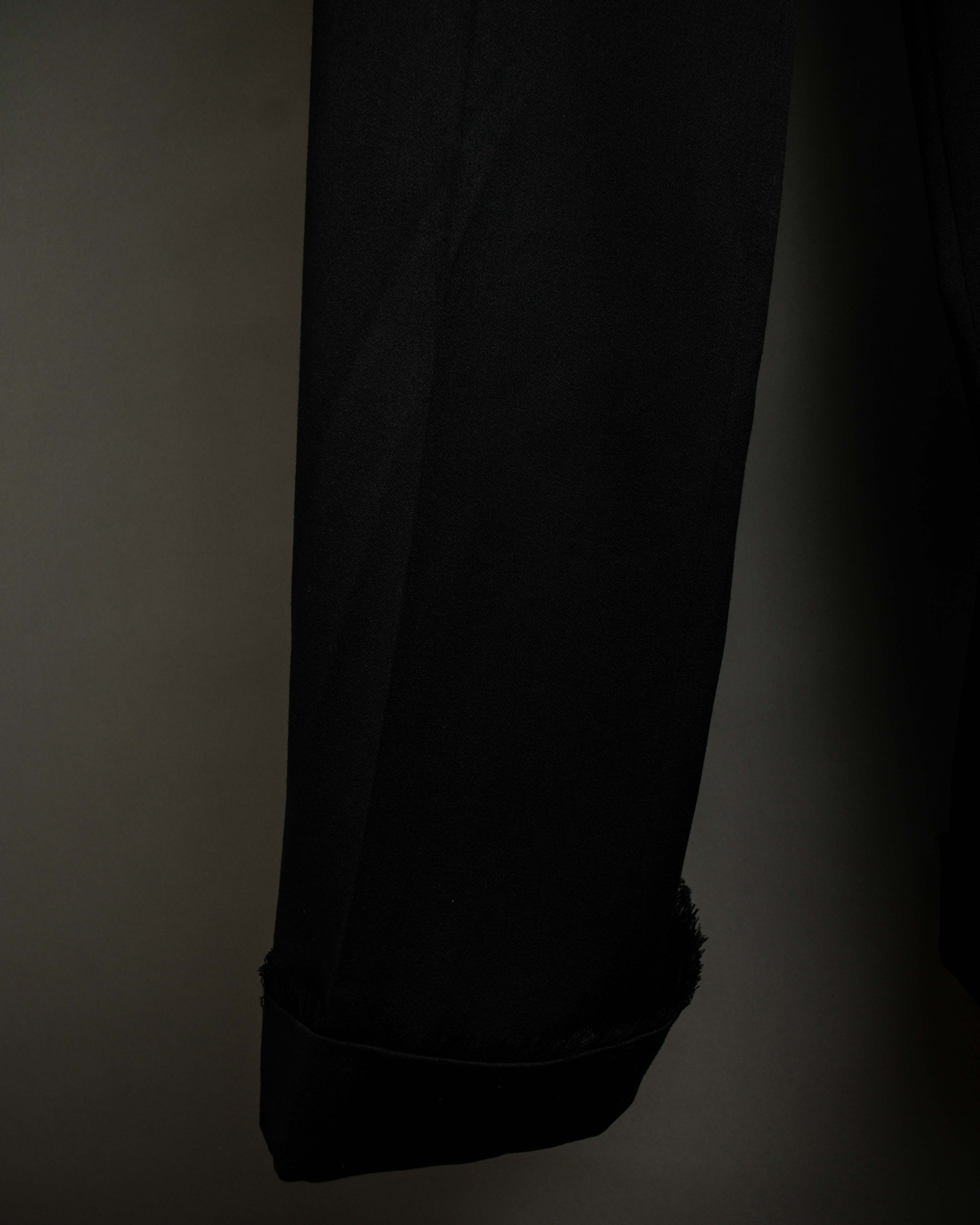 "CHANEL" Fringe design high waist straight cut slacks