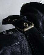 "Saint Laurent" 19AW gold studs design suede long coat