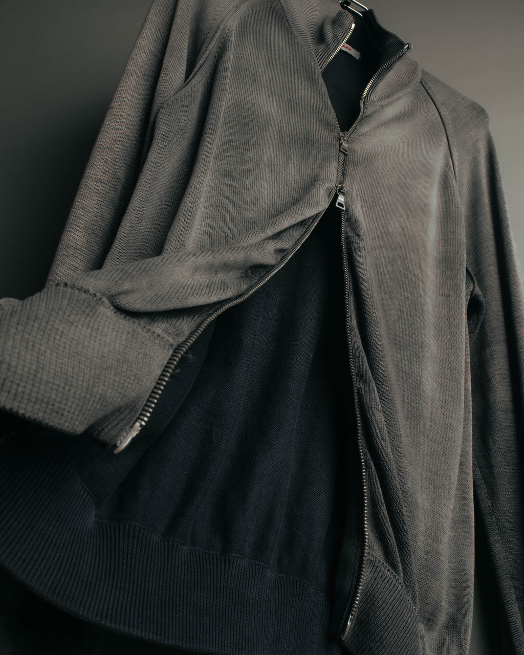 "PRADA" 90's-00's Minimal cotton zip cardigan