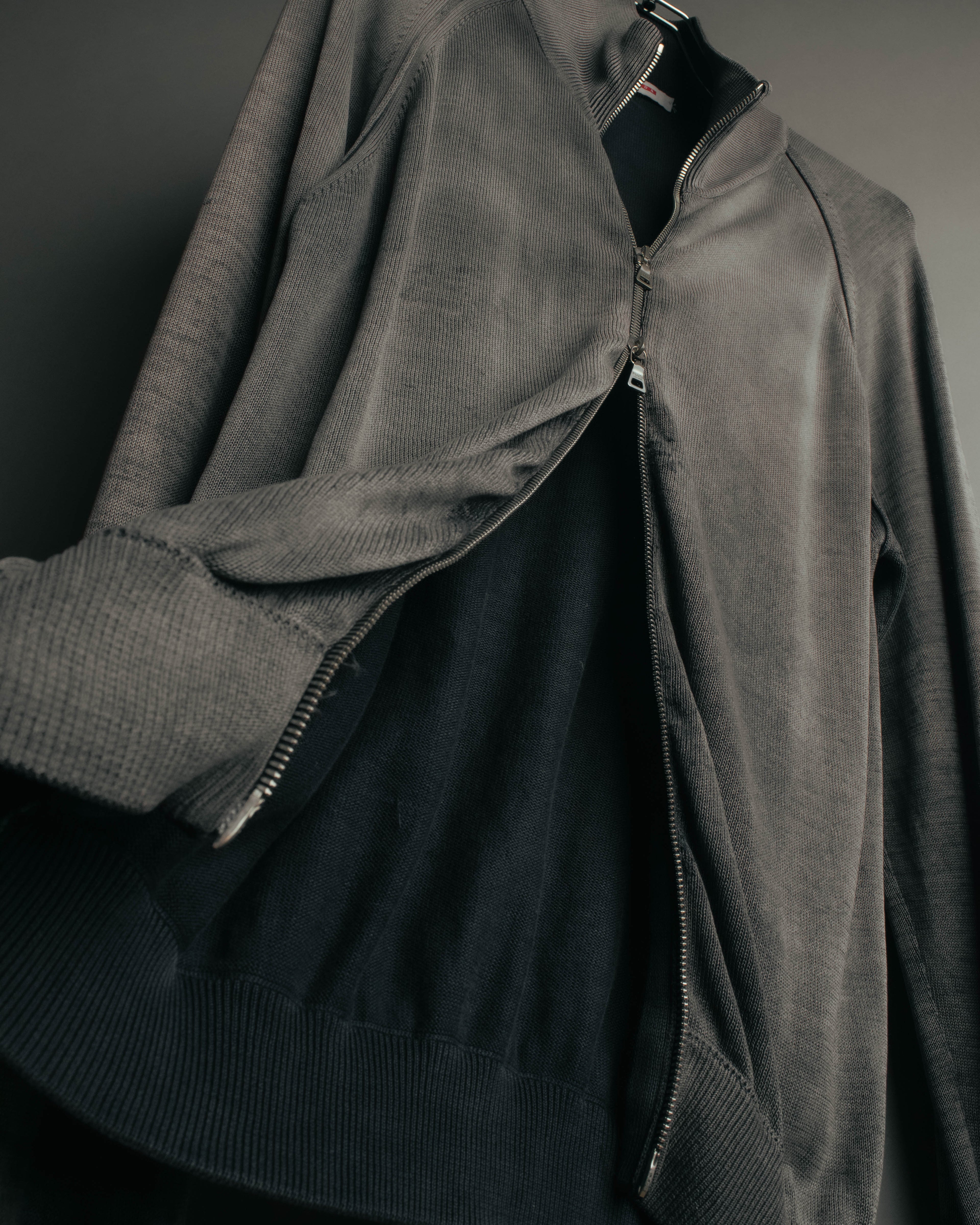 "PRADA" 90's-00's Minimal cotton zip cardigan