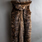 Vintage cashmere knit fur dogged reversible long gilet