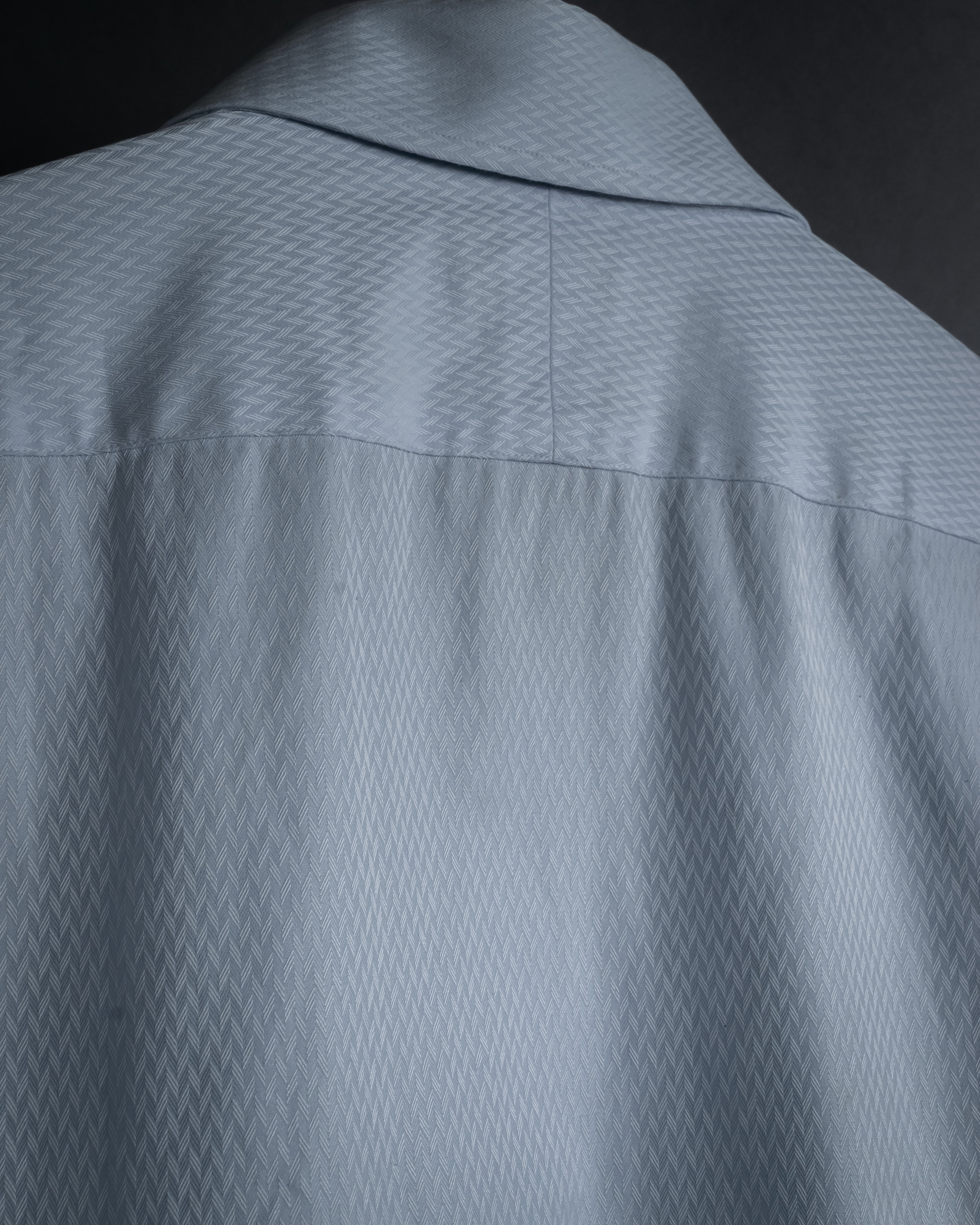 “HERMES” 80’s clou de selle-button jacquard dress shirt