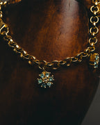 "Christian Dior" 00's-10's Floral rhinestone charm bracelet