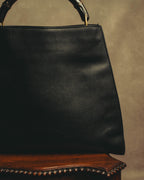 –SPECIAL– “GUCCI” 90’s-00’s Bamboo handle drawstring leather tote bag
